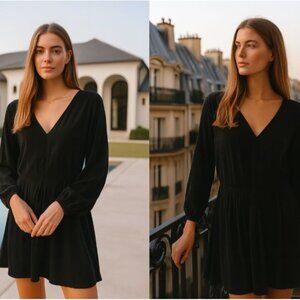 Koch Woman's Black XS Mini  Dress Quiet Luxury, Dark Academia, Minimalist Chic